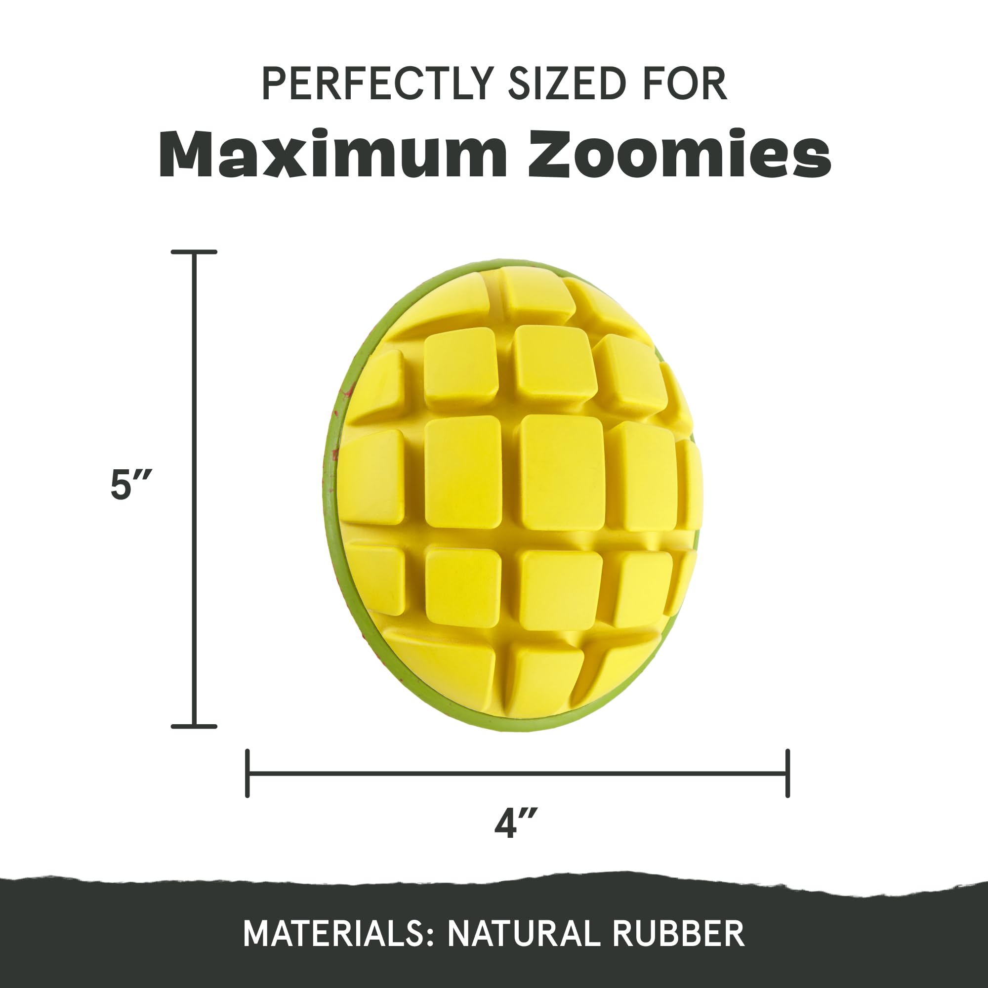 Bark Go Mango Tough Squeaky Rubber Dog Toy for Large Dogs - Candy-Scented, Durable Design for Long-Lasting, Squeaky Fun - Image 3