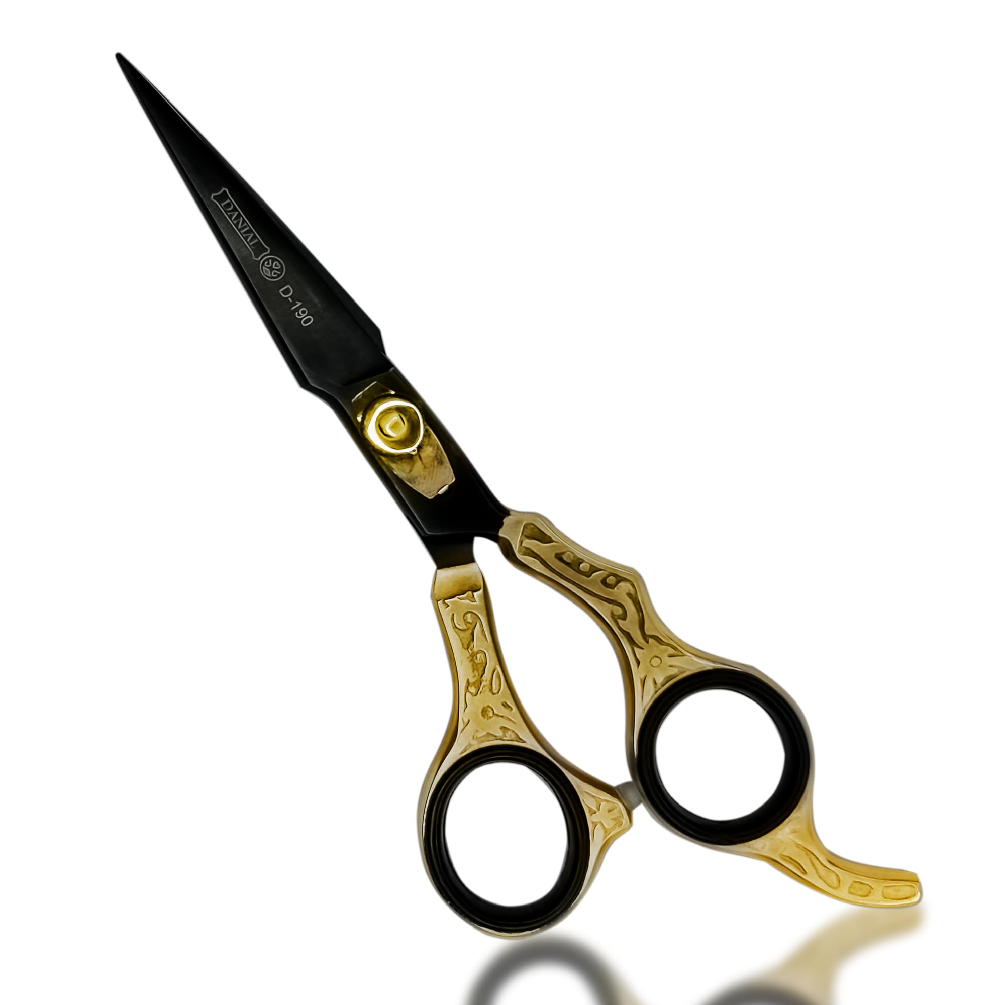 DANIAL Professional Hair Cutting Scissors - Barber Shears - High Carbon Full Stainless Steel 420C, Black Coated Golden Crafted - Rust-Free, Salon Grade Shears 6.5 Inches-image-8
