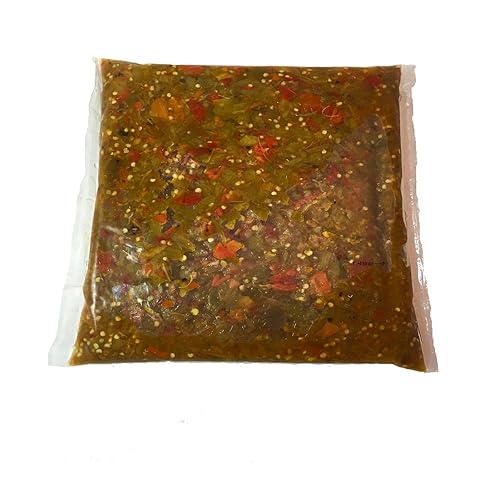 Mezcla de chile picada verde y rojo tostado navideño, caliente, 10 libras, congelado
