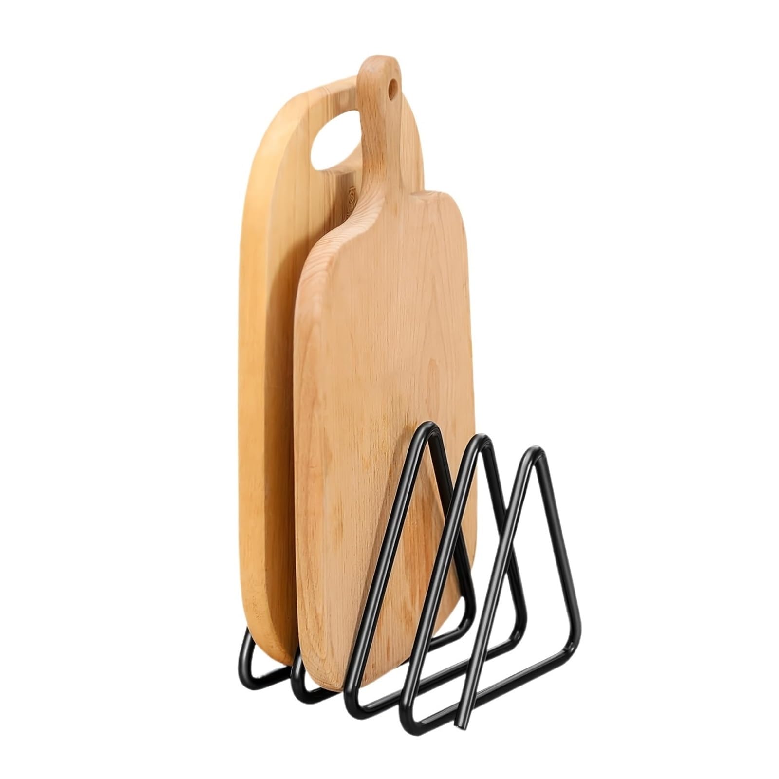 FonHNDG Cutting board holder 4-Slot Metal Cutting Board Storage Rack Divided Organizer For Kitchen Countertop Space Saving Holder