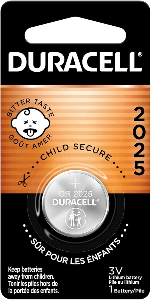 Duracell - 2025 3V Lithium Coin Battery with Bitter Coating - Long Lasting Performance - 1 count