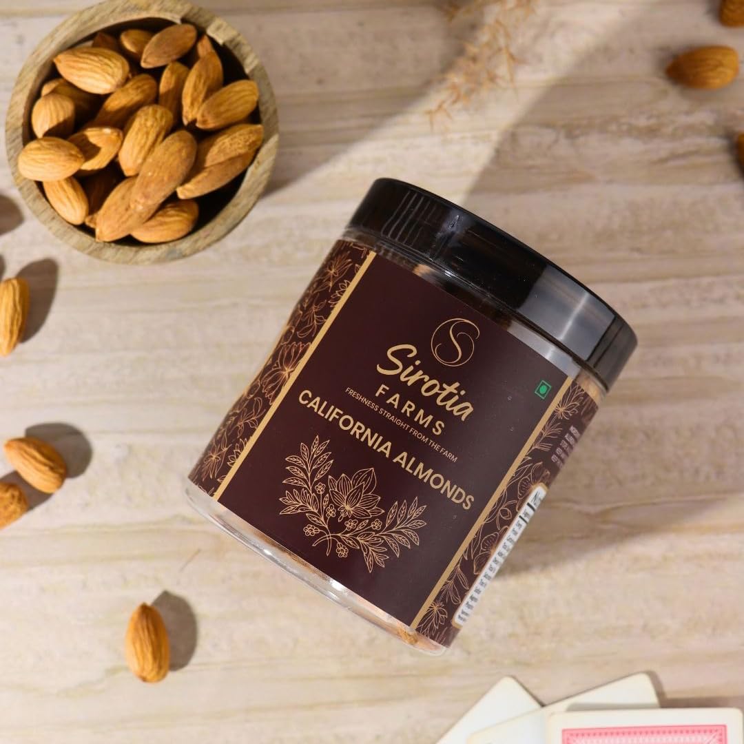 Sirotia Farms Premium California Almonds/Badam Whole, 200g, Real Nuts, High in Fiber, Badam Giri, Rich in Protein, Magnesium, Phosphorus and Dietary Fibre, Nuts & Dry Fruits 1
