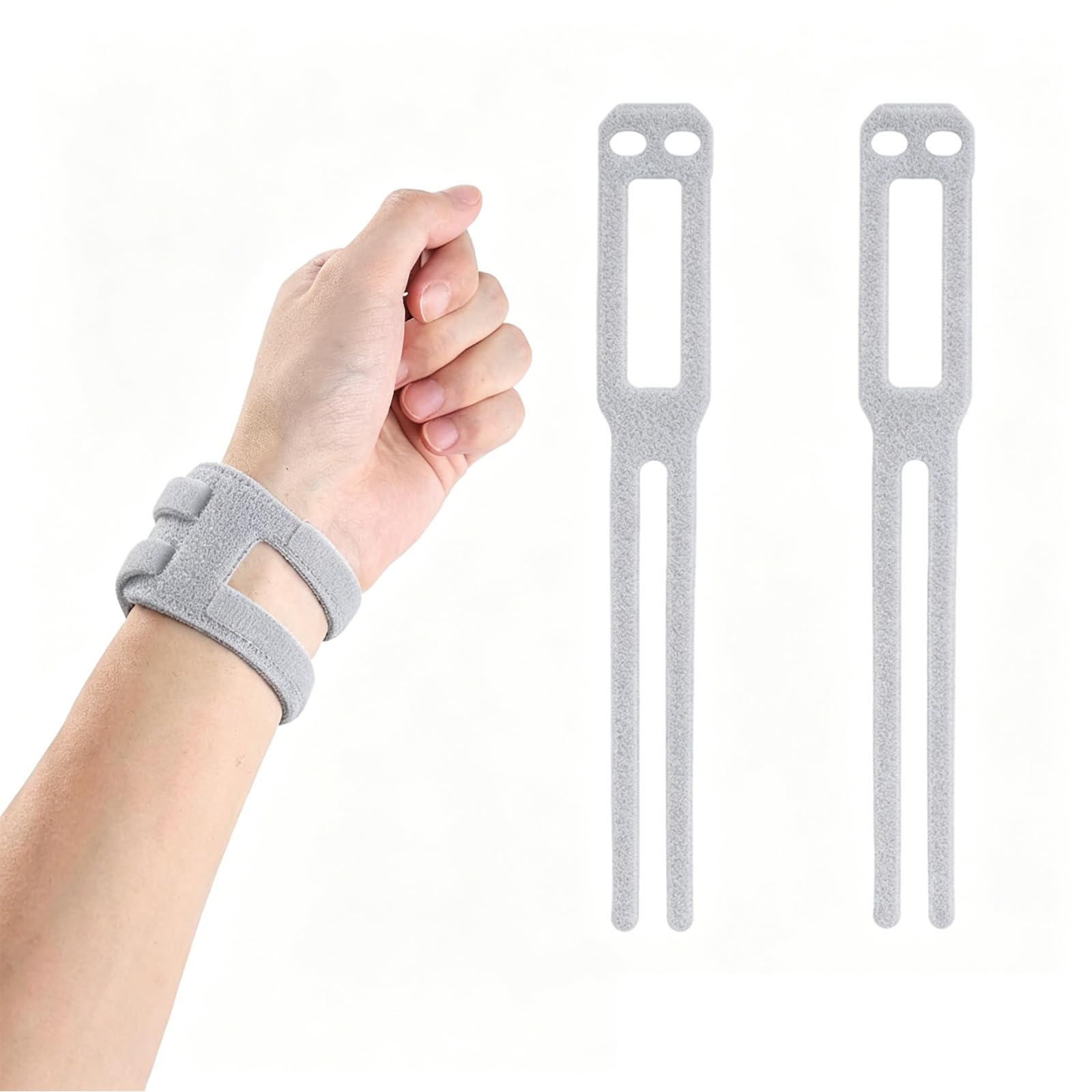 Wrist Support, Wrist Band for Gym Workout Pain Relief, Wrist Brace for Weightlifting and Sports Activities, Adjustable Wrist Strap for TFCC Tear and Carpal Tunnel, 2-Pack Set in Gray Color-image-44