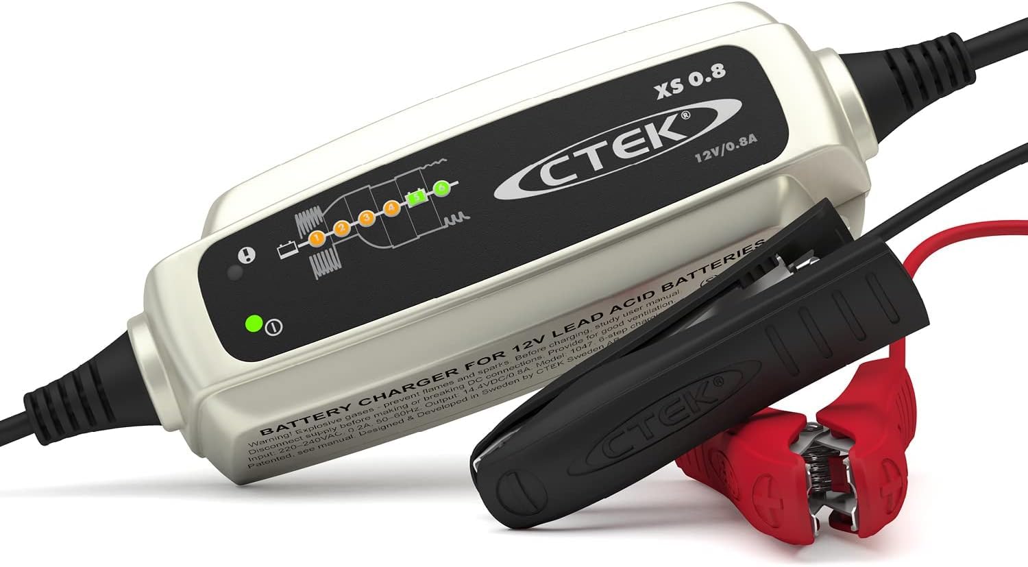 CTEK XS 0.8, Ładowarka 12V, Bateria Ładowarka Tender I Konserwator & Ctek 56-260 Adapter, Czarny/Czerwony, ‎12.5 x 2.2 x 9.5 cm; 30 g