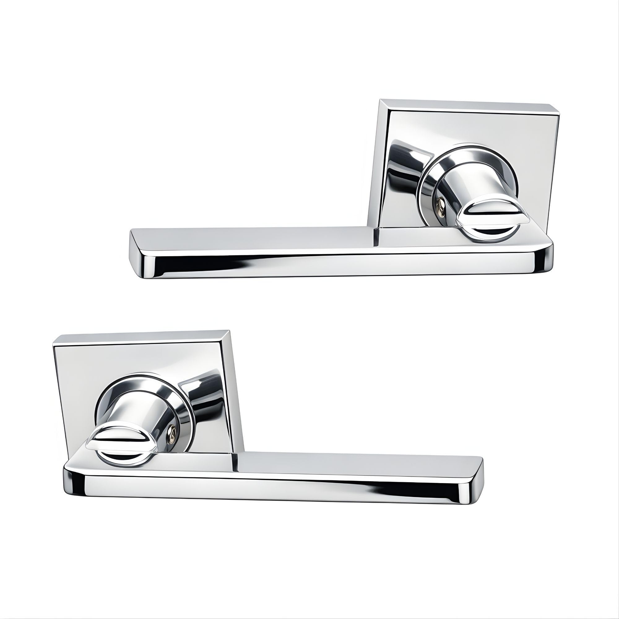 UAP Gemini Internal Door Handles On Square Rose, Polished Chrome Lever Handles for Interior Wooden Doors, Keyless Pair
