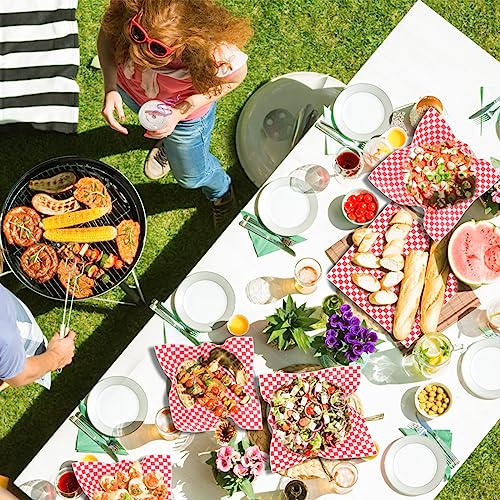 100pcs Deli Paper Sheets 12x12", Premium Food Basket Liners, Grease Resistant Wax Paper Sheets for Food, Classic Checkered Sandwich Wrapping Paper for Party, Festival and Outdoors, JIRNGLA - Image 8