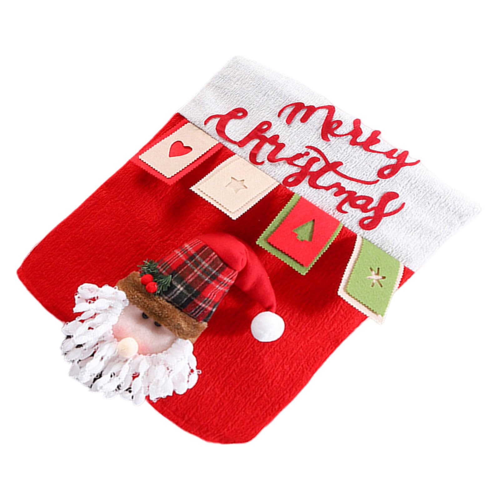 Elnwnnkc Christmas Dining Chair Back Cover Festival Santa Hat Chair Back Cover for Christmas Dinner Decoration Embellishment Santa Slipcovers