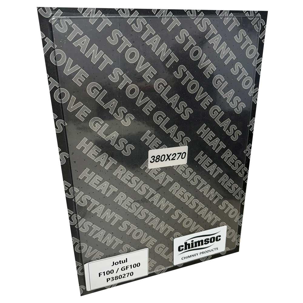 Chimsoc Replacement Stove Glass - Jotul F100 / GF100 (380mm x 270mm Rectangular)