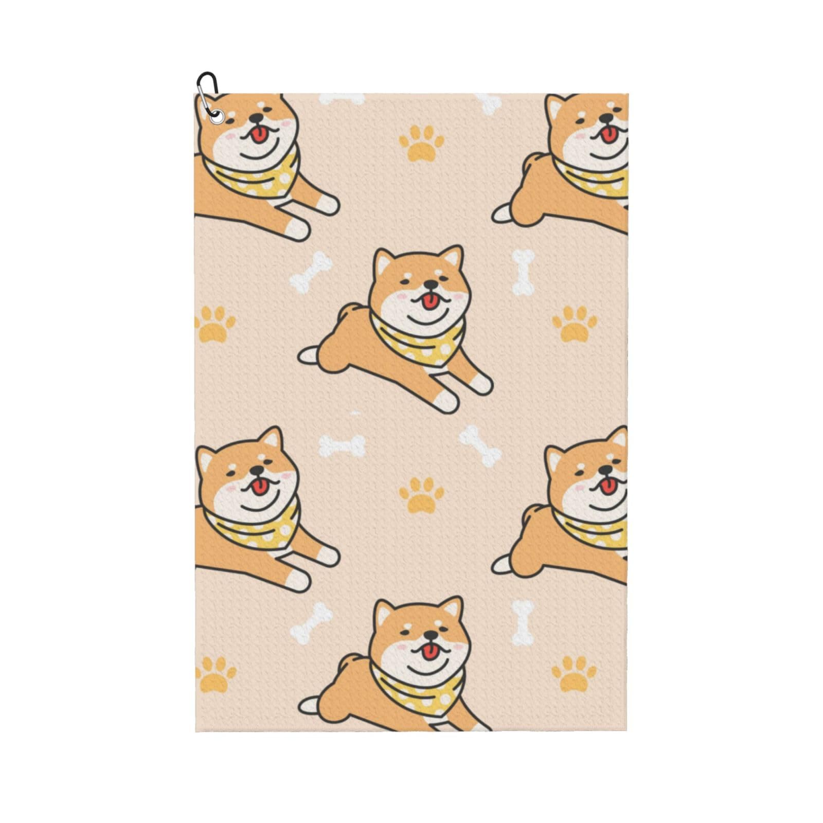 Hnnkloy Shiba Inu Dog Pattern, 16x24 in Portable Waffle Golf Towels with Carabiner Clip for Golf Bag