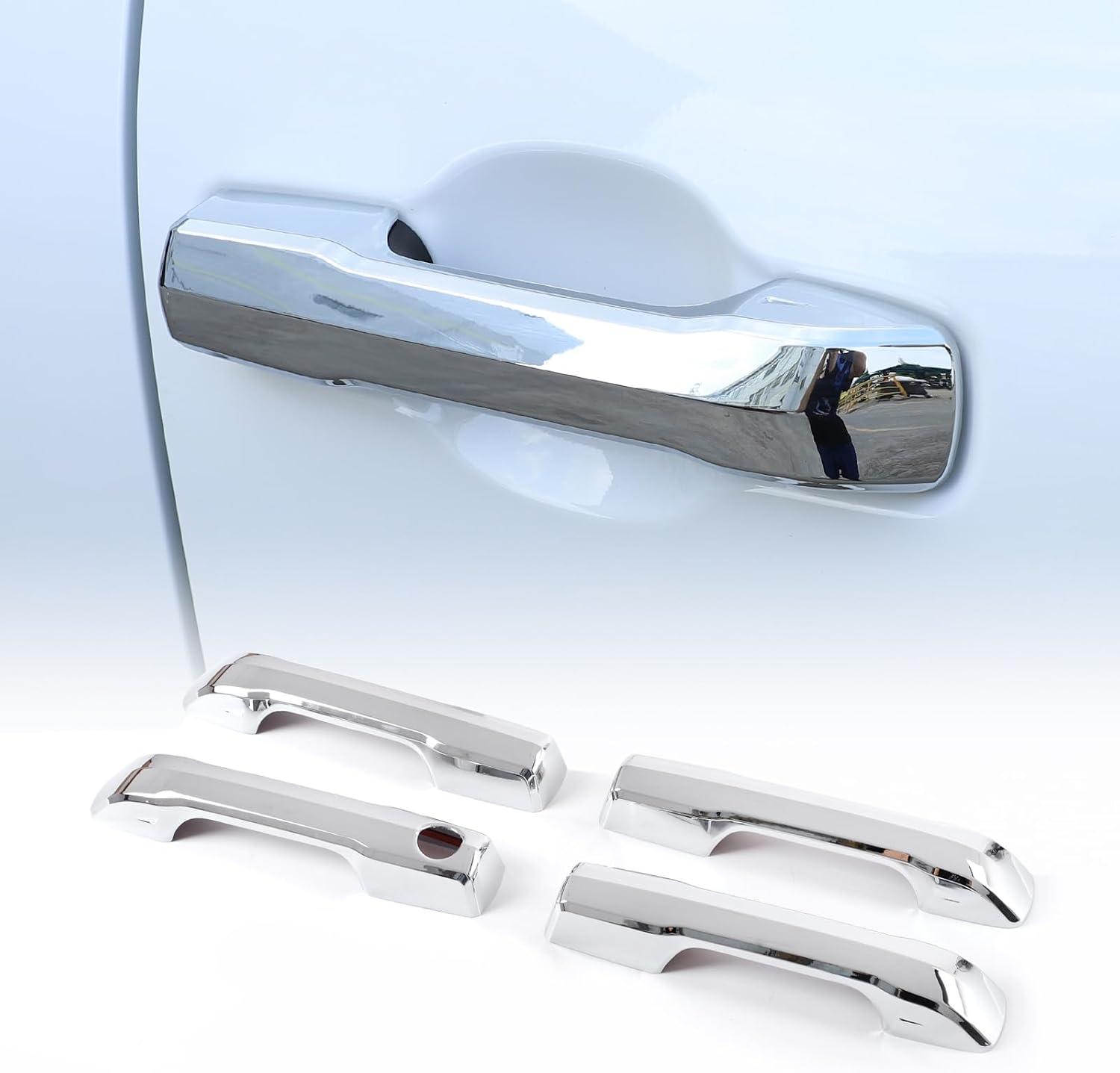 CHEAYAR 3 Styles ABS Car Door Handle Cover Frame Trim Compatible for Toyota Tundra 2022 2023 Exterior Accessories (Bright Silver)