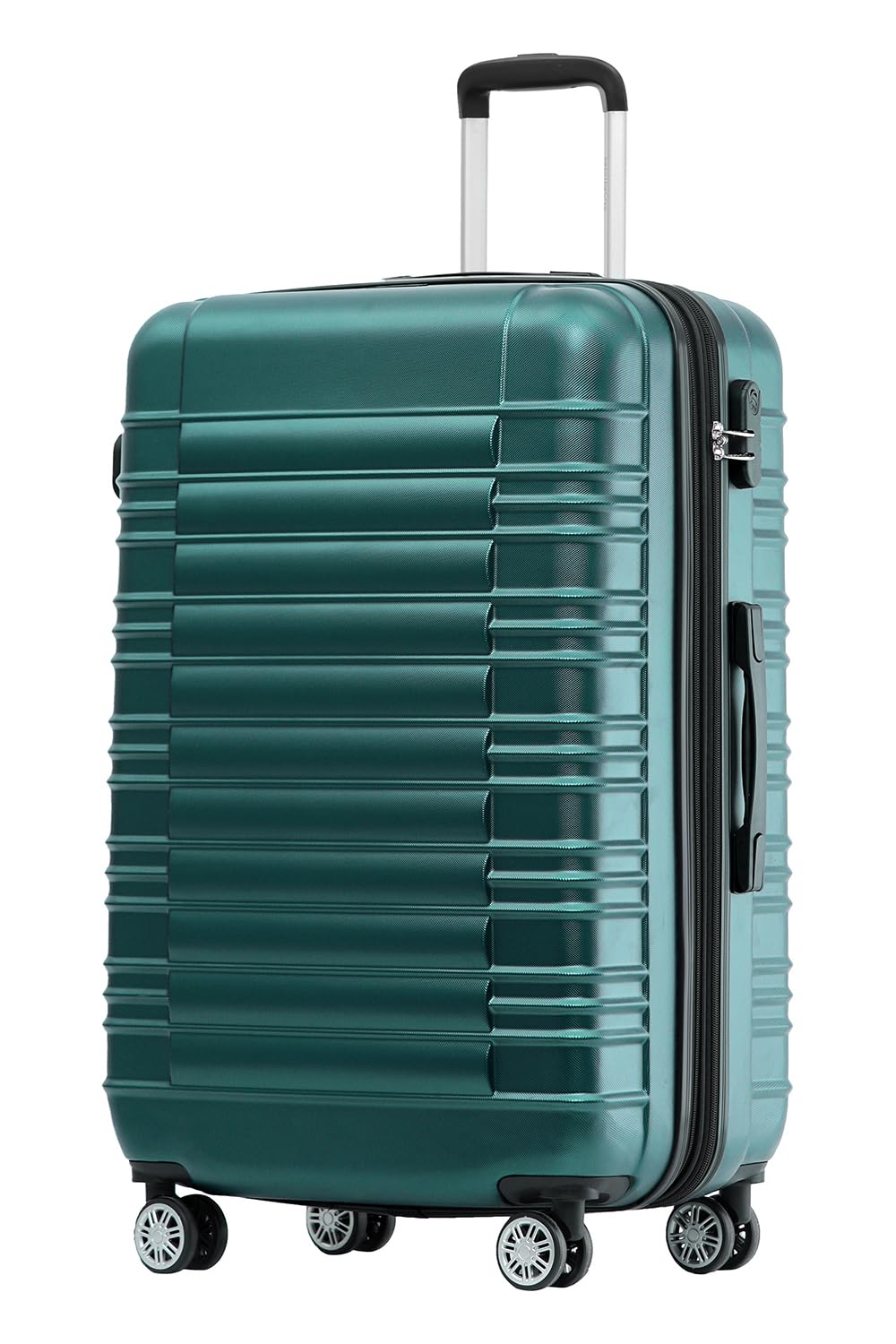 BEIBYE 2088 Hartschalenkoffer aus ABS mit 4 Zwillingsrollen, Reisekoffer Trolley mit Zahlenschloss und Teleskopgriff, Erweiterbarer Koffer M L XL oder Kofferset, Handgepäck 55 cm
