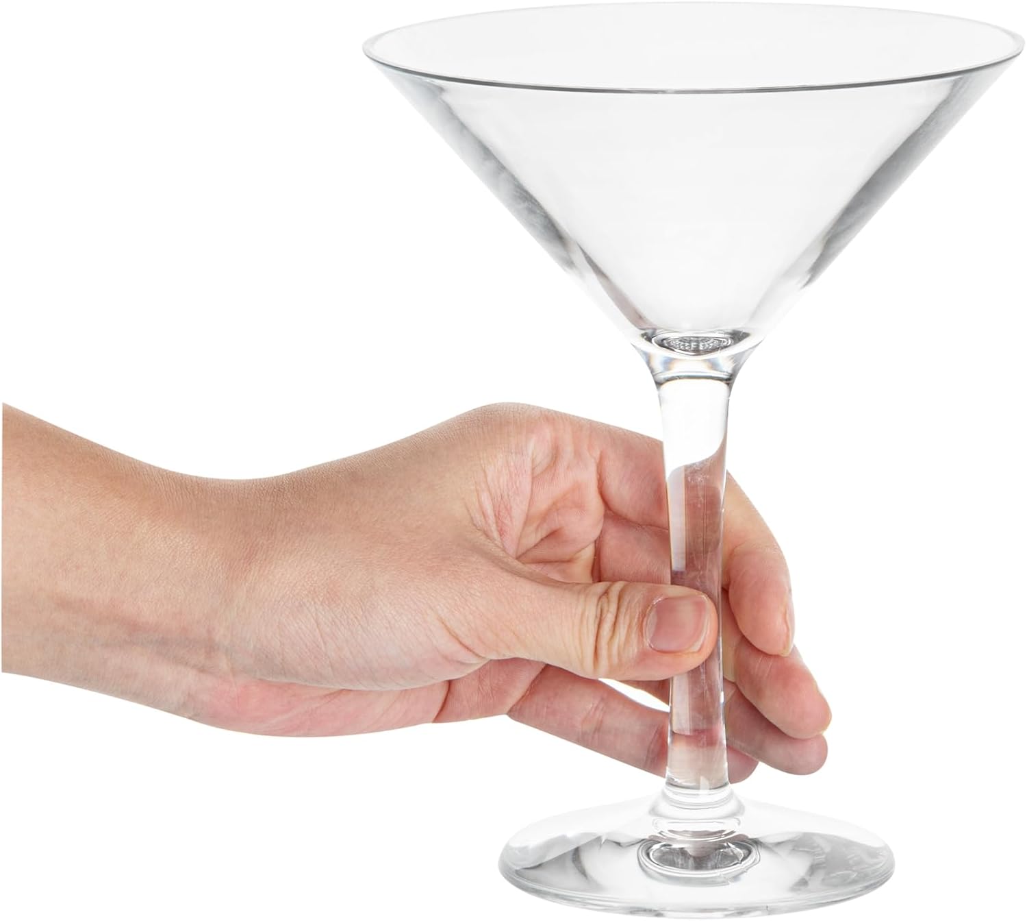 Restaurantware Bev Tek 10 Ounce Martini Glasses, 24 Heavy-Duty Cocktail Glasses - Dishwashable, Shatterproof, Clear Polycarbonate Beverage Glasses, For All Kinds Of Beverages