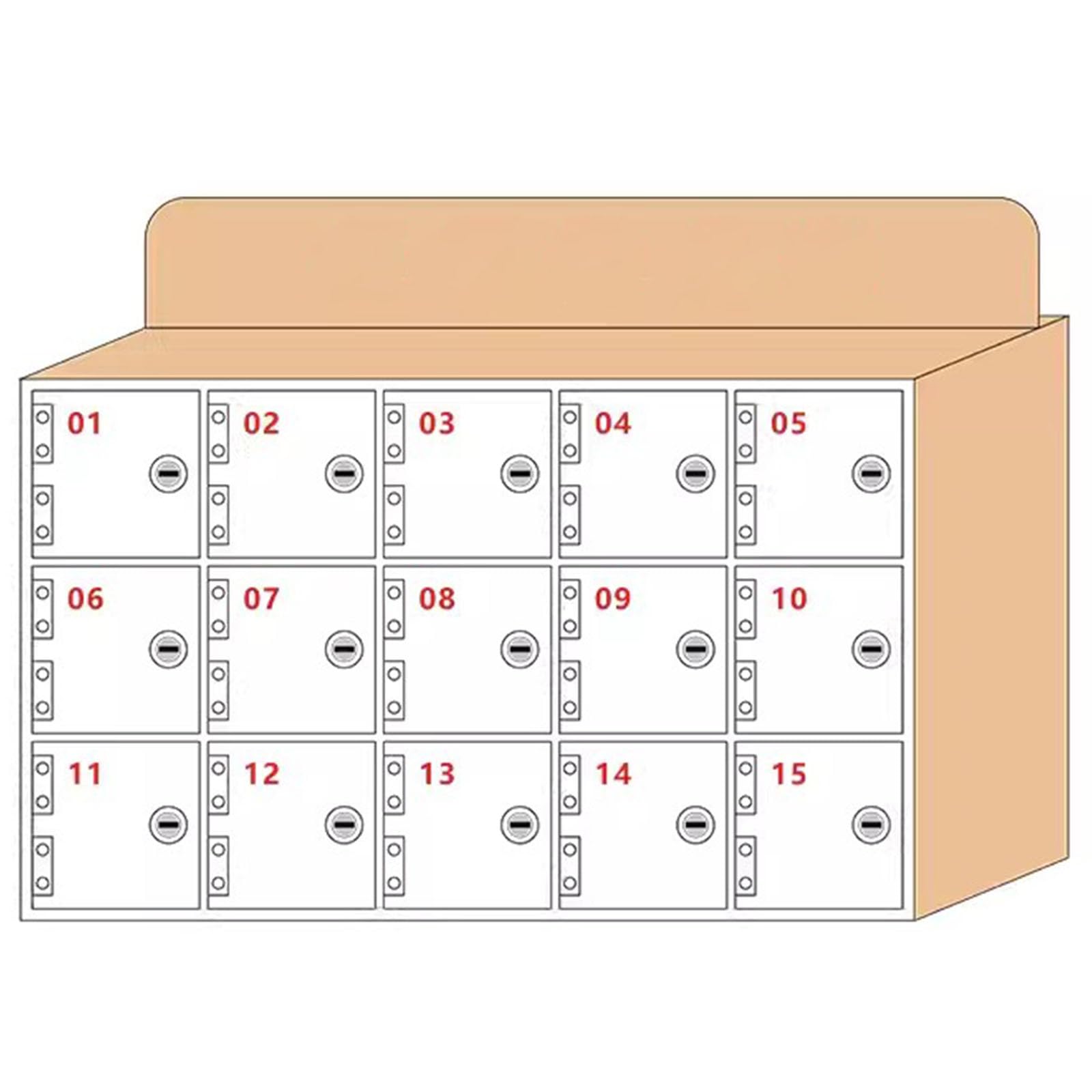 Armadietto per telefono da parete, trasparente, con serratura per studenti, per 6-100 bit (15 bit trasparente), ideale per scuola e ufficio