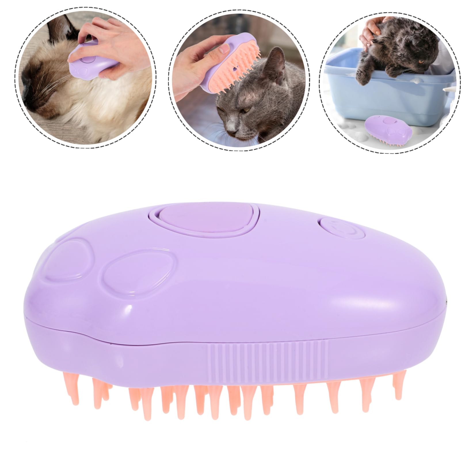 Yardwe 5stücke Elektrische Katzen-dampfbürste Multifunktions-fellpflegebürste Mit Selbstreinigungsfunktion Sanfte Massage Für Katzen Und Hunde Für Entspannende Badewannenmomente
