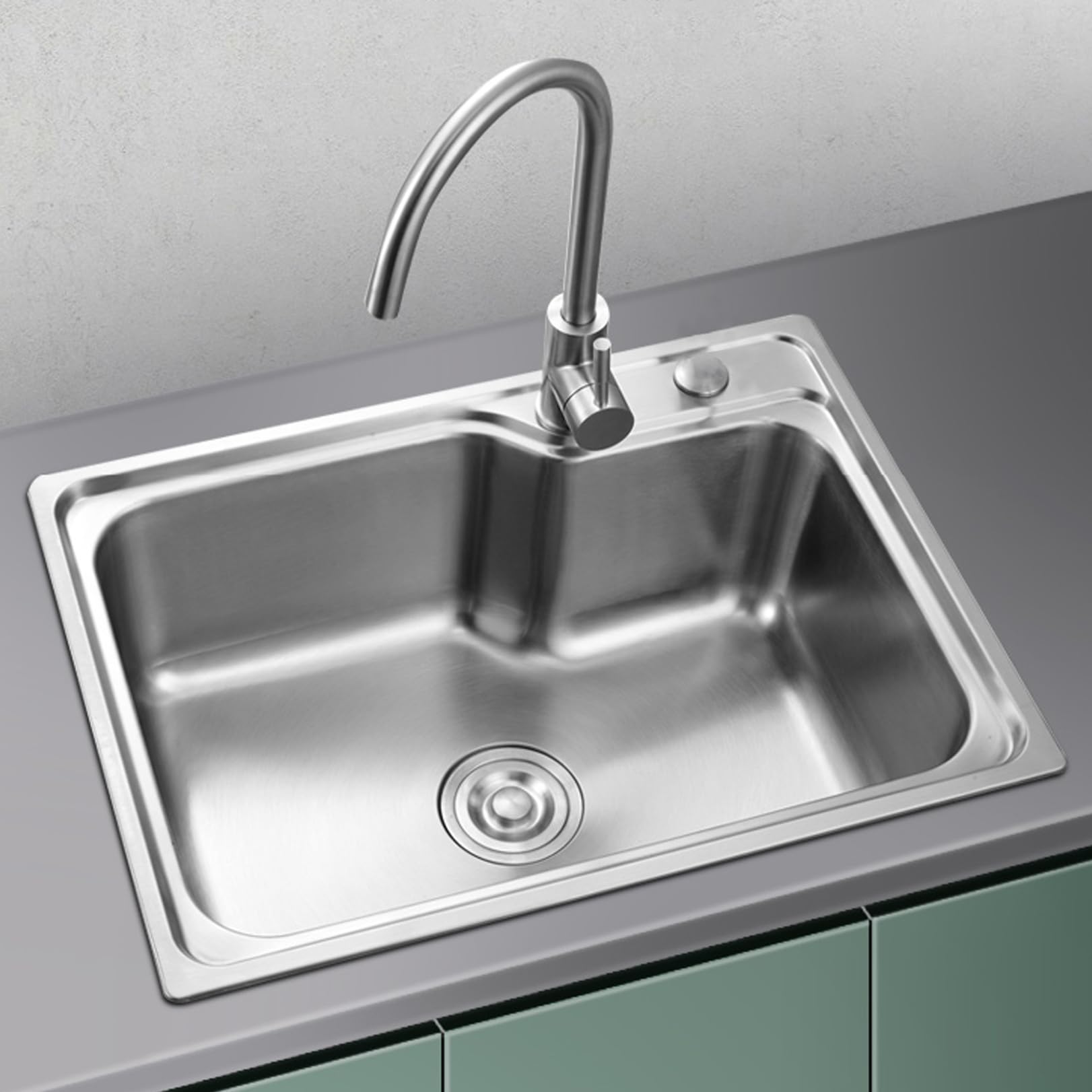 Zlthraustic One Color Stainless Steel Kitchen Sink Built-In Sink Single Bowl Sink