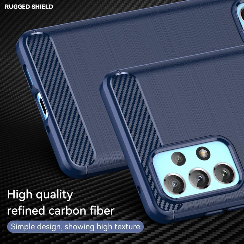 Image of Hybrid Carbon Fiber Back Case for Samsung Galaxy A73 5G (Blue)