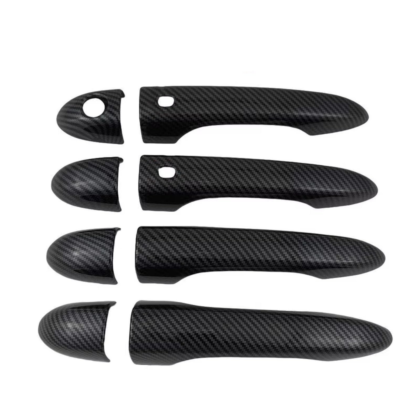 FVOIRSS Outer Door Handle Compatible with Maserati for Quattroporte 2013-2024 Car Exterior Door Handles Covers Decoration Sticker Trim Protector Styling(Carbon Fiber,2 Smart)