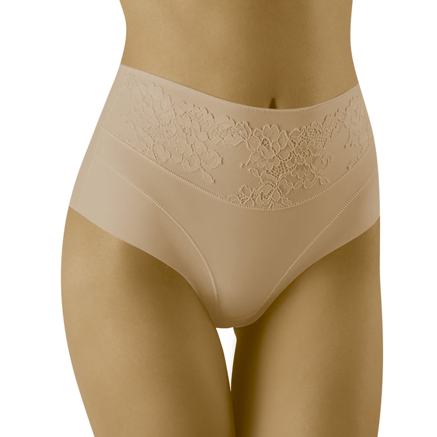 Wolbar Ladies' Briefs High Waist WB438, Beige,M