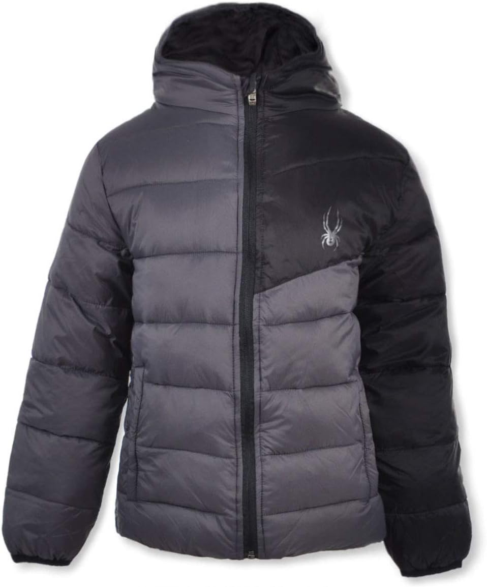 Spyder Boys' Water Resistant Hooded Puffer Jacket