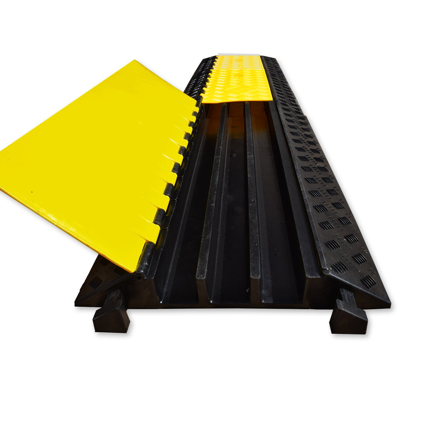 PROTECTOR CABLE SUELO Pasacables de caucho 3 zonas cableado (Pack 2 unidades)