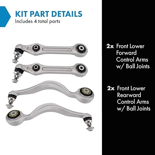 Miniatura 2 de TRQ Conjunto de Brazo de Control Inferior Delantero y Junta Esférica para Lado del Conductor y del Pasajero 4 Piezas Compatible con Mercedes-Benz