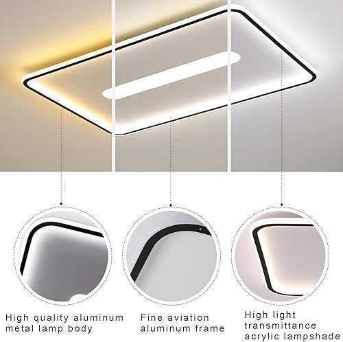 Miniatura 3 de TFCFL Lámpara de techo LED moderna, ultradelgada de estilo nórdico, lámpara de techo cuadrada de acrílico 3500K-6000K regulable LED empotrada para