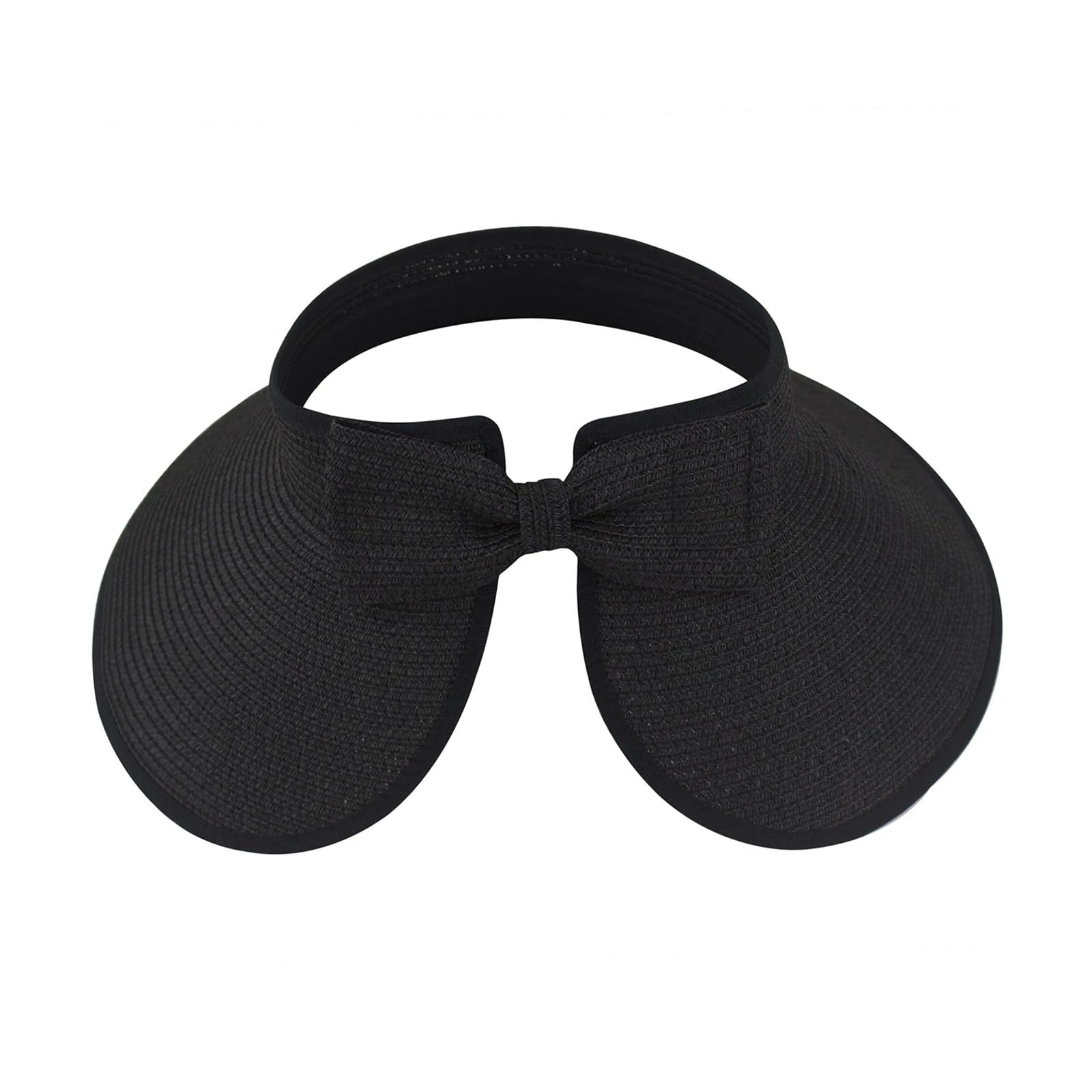 Generico Visera de paja, mujer, sombrero plegable ala ancha enrollable