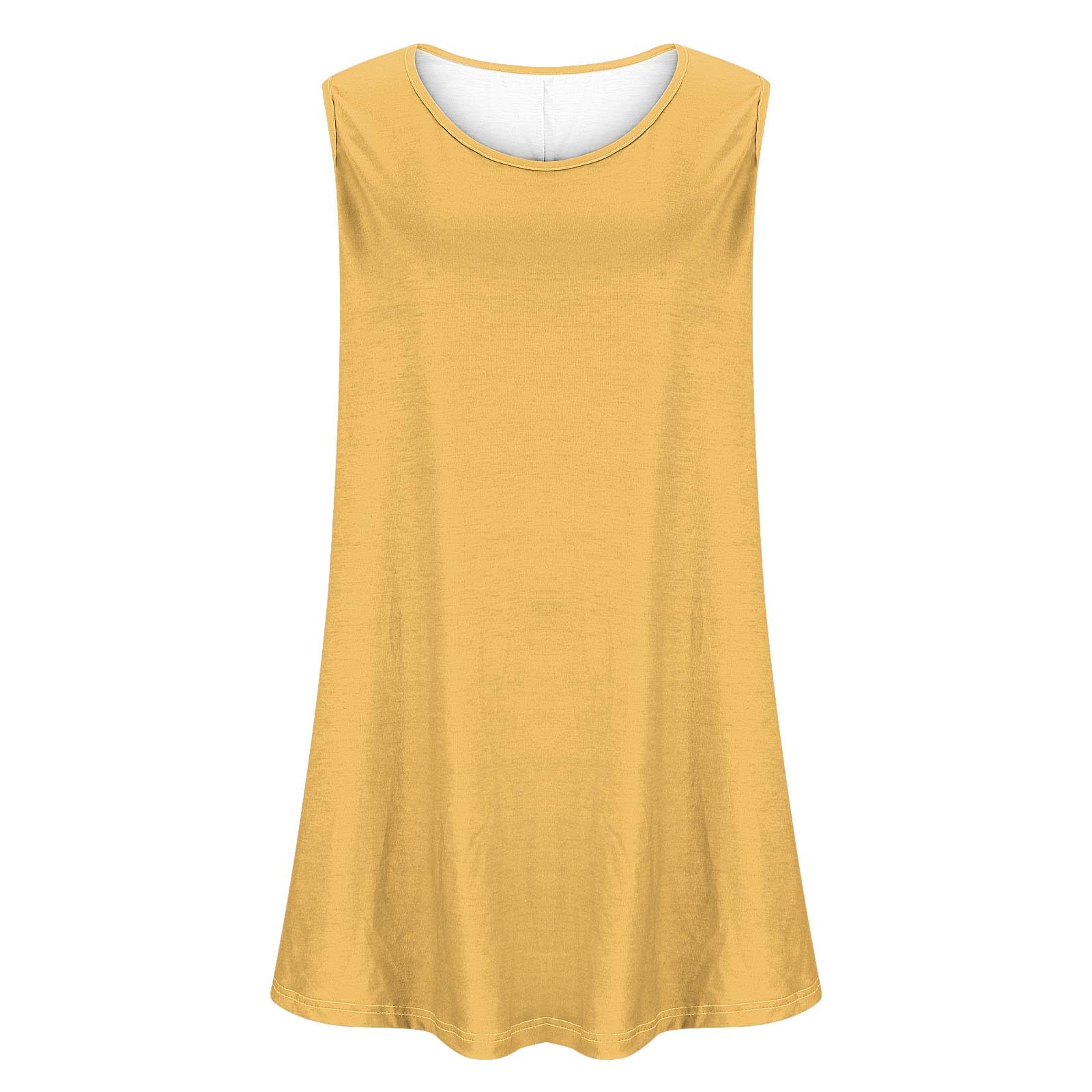 Womens Plus Size Tunic Tops Loose Fit Summer Casual Shirts Sleeveless Crewneck Flowy Blouses Wide Strap Camisole - 5