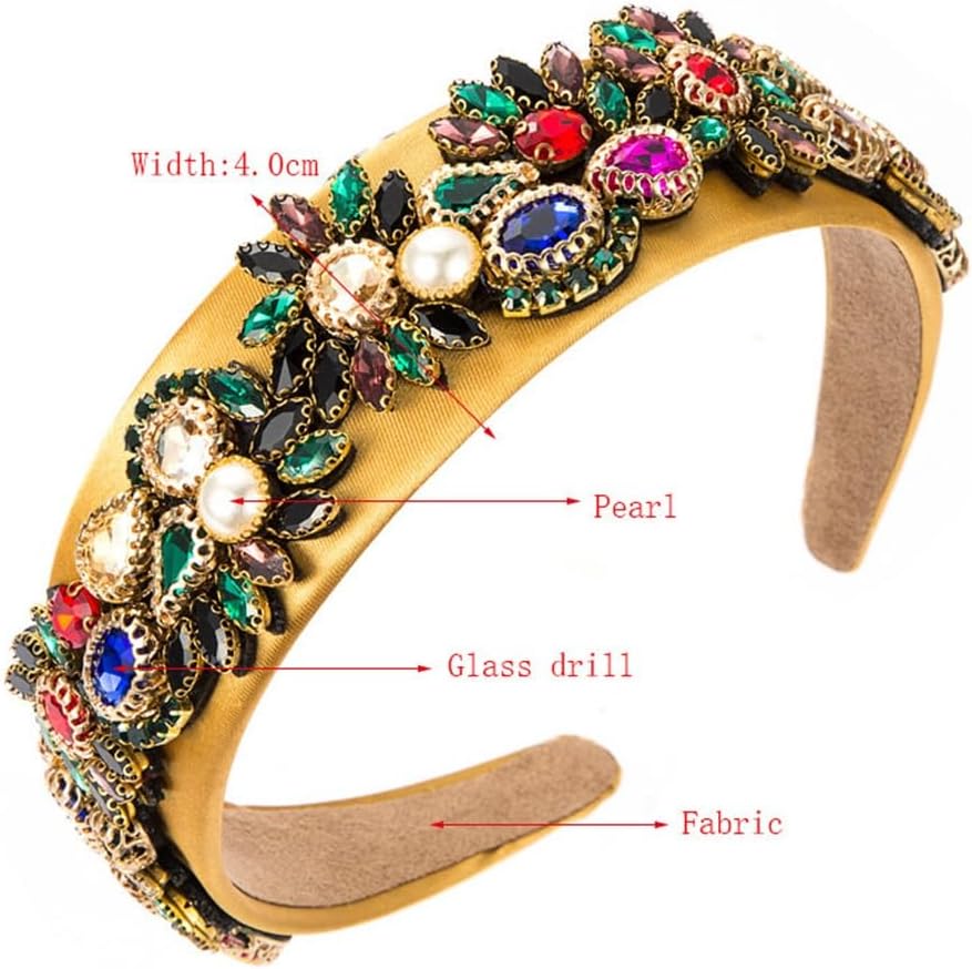 Personalized Heavy Duty Diamond Encrusted Fabric Hair Bands Prom Baroque Accessories