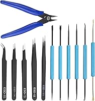 XINMEIWEN 12-Piece Professional Soldering Assist Tool Kit - Double-Sided Repair Aids, Precision Tweezers & Wire Cutter for Electronics Repair
