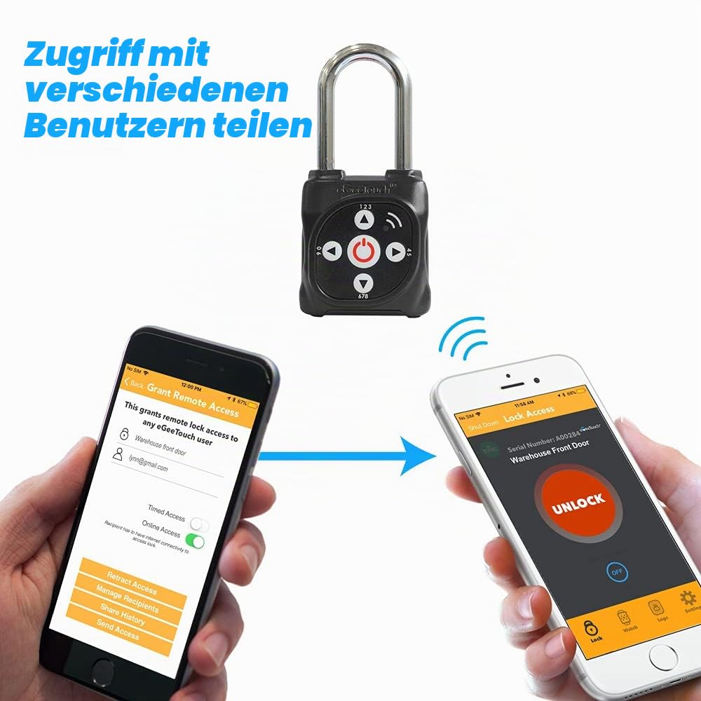 Intelligentes Mini-Vorhängeschloss (schwarz)