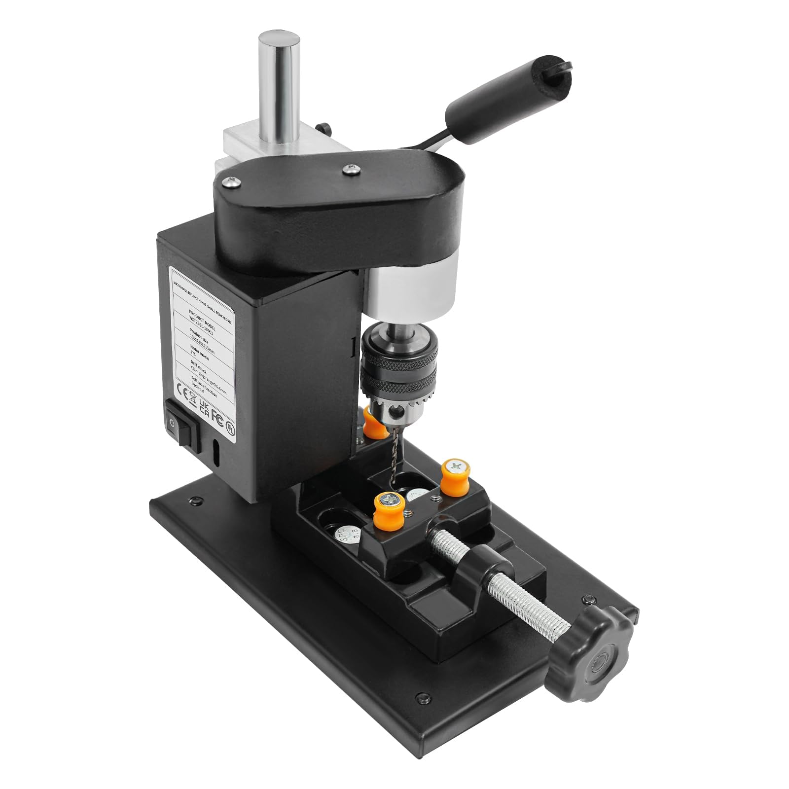 Mini prensa de taladro, máquina de perforación eléctrica portátil, velocidad ajustable de 0 a 8000 RPM, taladro de mesa compacto para hacer joyas, placas de circuito, proyectos de madera