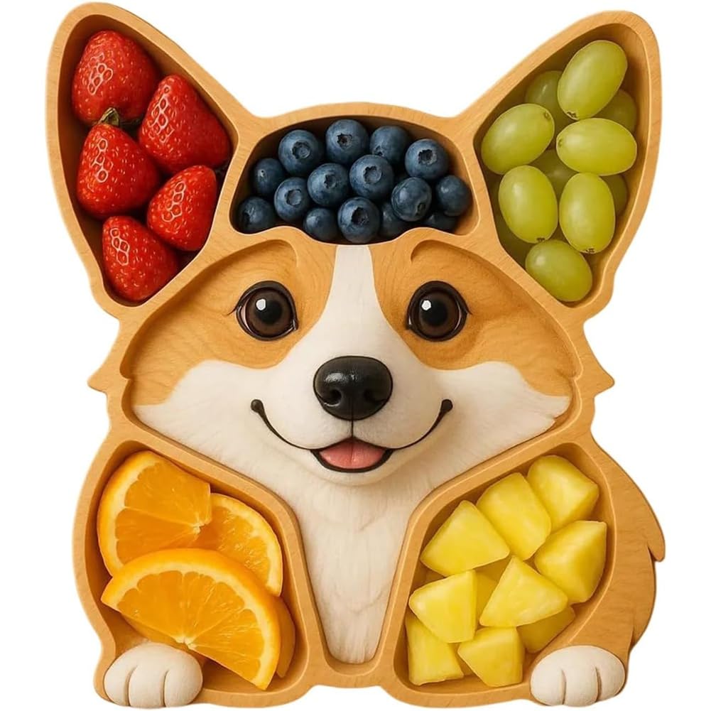 Hndhbfgrt Dog Charcuterie Board - Cute Dog Face Cheese & Meat Serving Platter, Wooden Decorative Cutting Board Gift for Dog Lovers