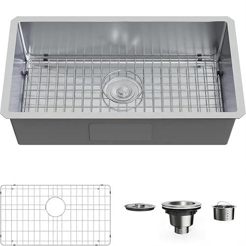 30-inch Undermount Single Bowel Kitchen Sink,16 Gauge Stainless Steel Sink,