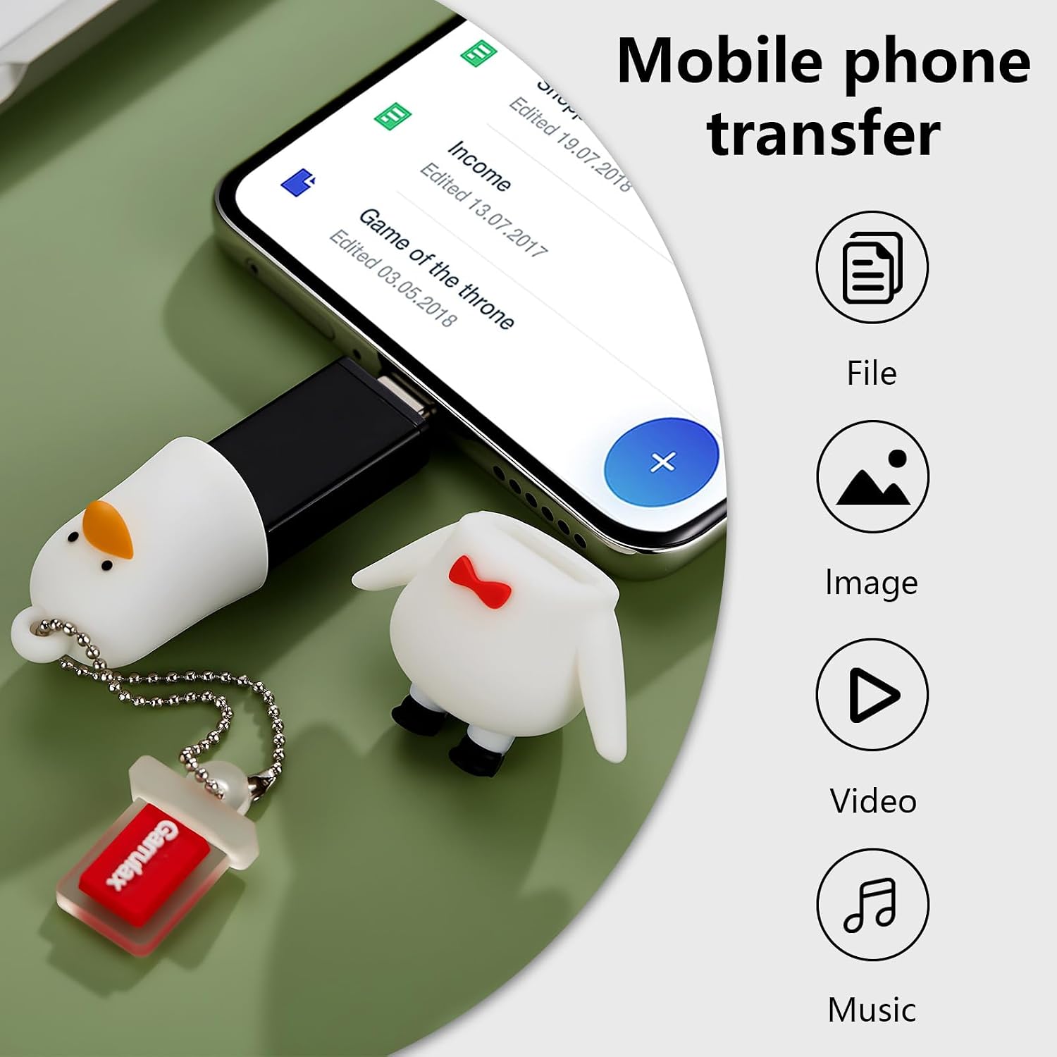 USB Flash Drives, 16GB/32GB/64GB/128GB Silicone USB2.0 High Speed Thumb Memory Stick Pen Date Storage Pendrive U Disk (Cute Goose, 64GB) image 5