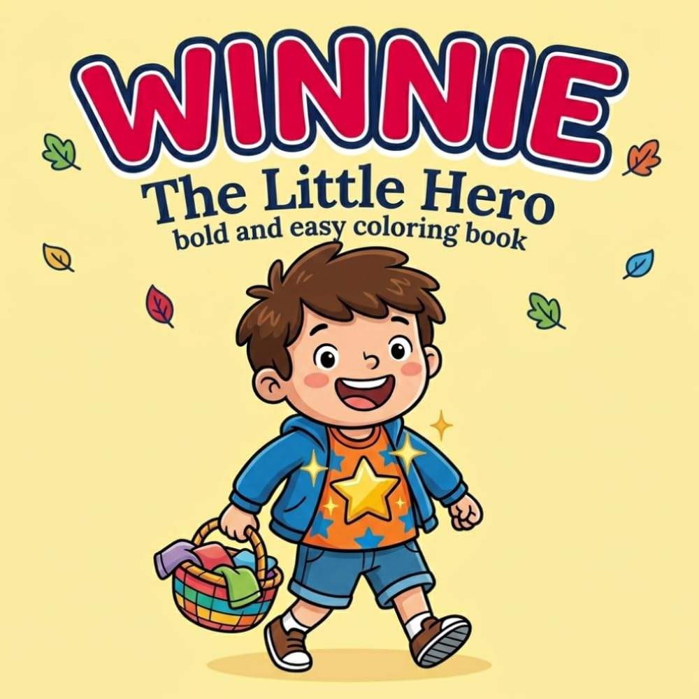 The Little Hero of the Village Bold and Easy, Simple Coloring Book: Cute Cartoon Coloring Book for Kids - A Heartwarming Story of Kindness, Helping Others, and Being a Brave Little Hero