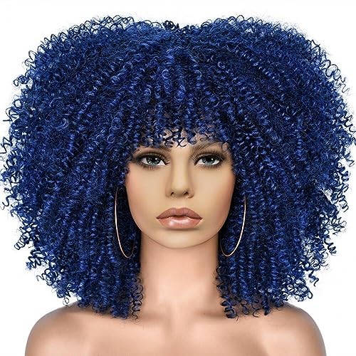Perruque Afro Bouclée Finis les Rendez-vous Coiffeur Longs Wudaizhi