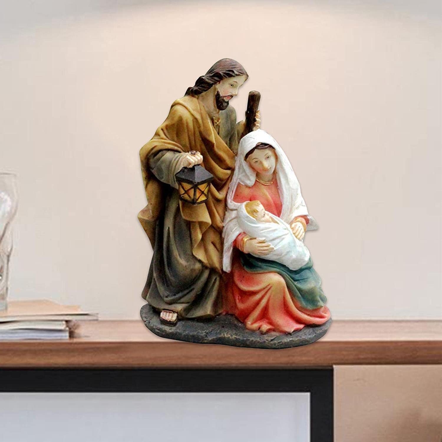 Figurka Ogrodowa,Stół barowy figurka dekoracja ogrodowa do rzeźby ozdoby do domu 2X święta rodzina szopka żywica do salonu i pulpitu
