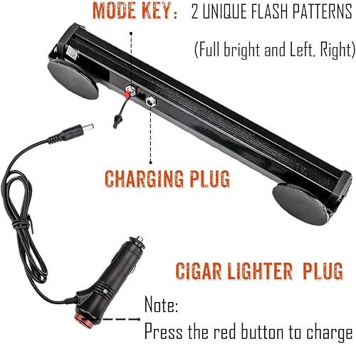 Miniatura 3 de LE-JX - Barra de luces color ámbar de emergencia con batería inalámbrica
