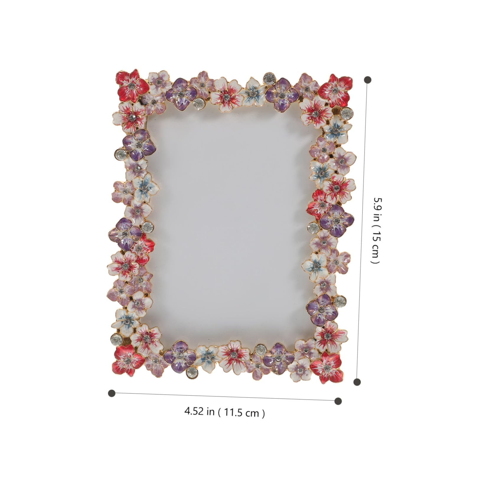 Portafotos Creativo para fotos de 5 Pulgadas Marco de Fotos Decorativo Diseño Floral Vidrio, Metal, Madera y Lino, Fácil de Limpiar, para Personas Mayores, Decoración del Hogar