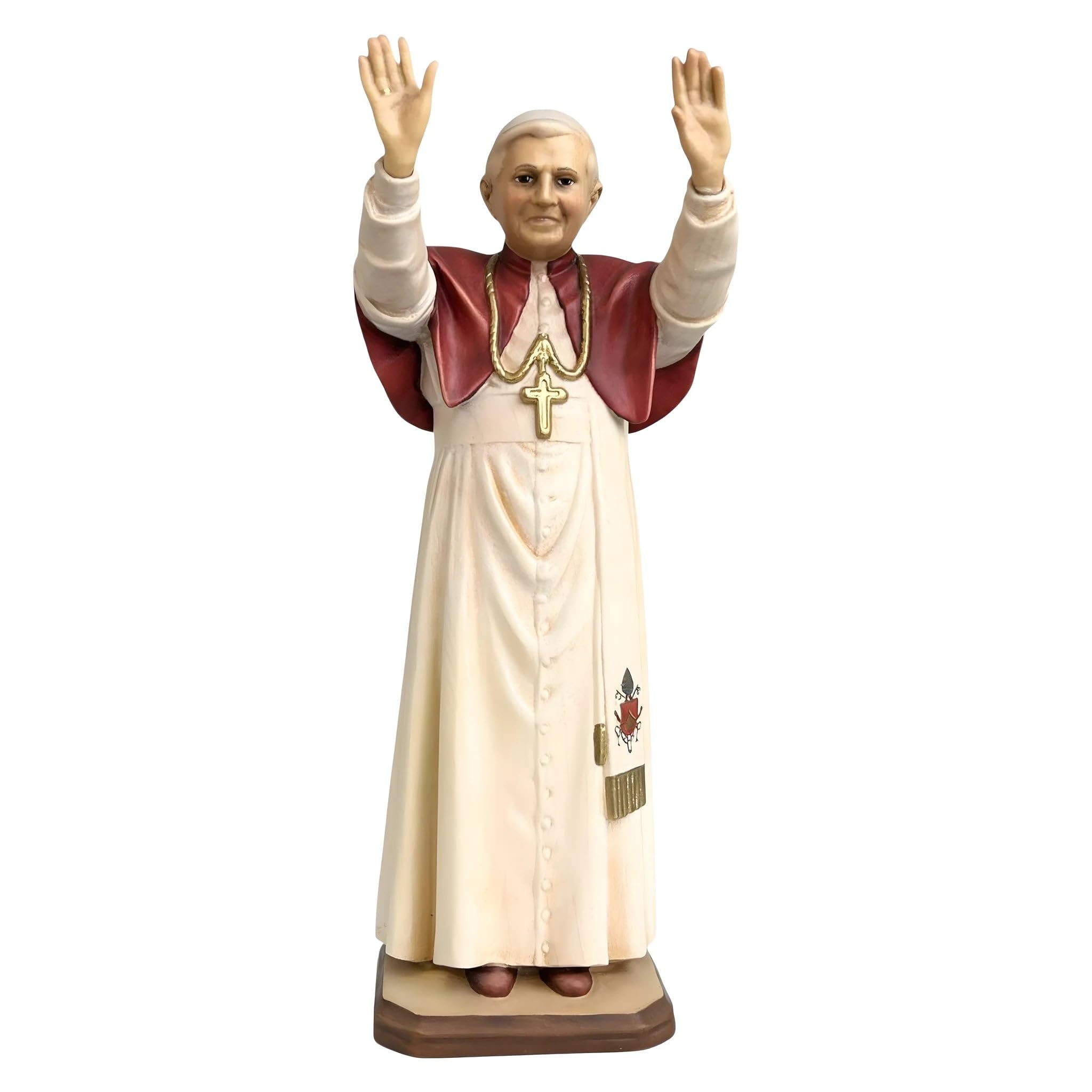 Wooden Statue of Pope Benedict XVI by Dolfi