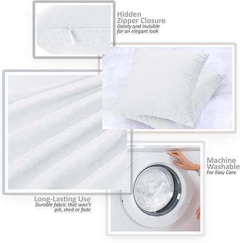 Miniatura 6 de Nestl Juego de 2 rellenos de almohada con terciopelo suave y sólido, juego de fundas de almohada cuadradas decorativas para sofá, automóvil,