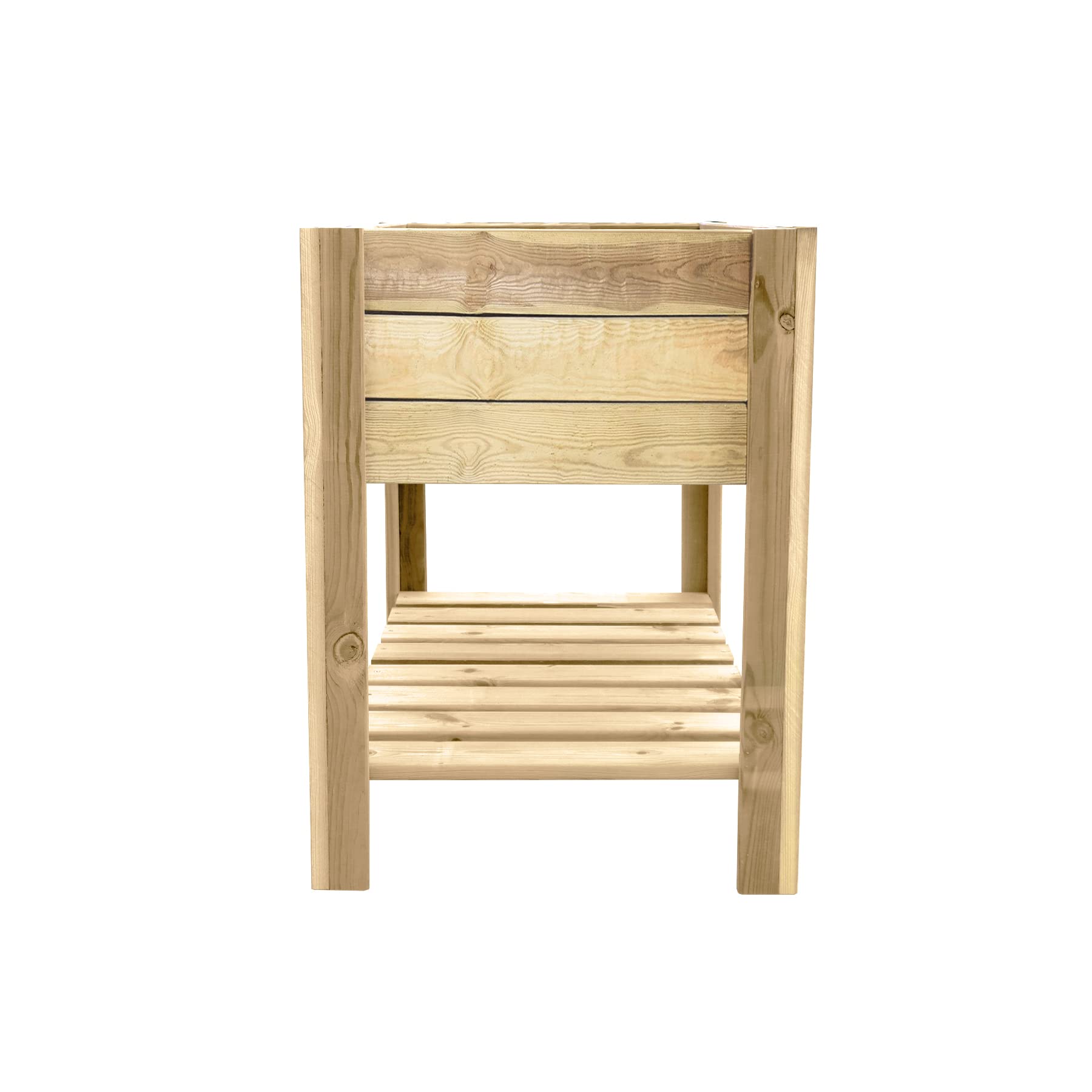 PLANTAWA Mesa de Cultivo Terra 100, Mesa Rectangular para Jardín Balcón y Terraza, Huerto Urbano de Madera 76 x 98 x 56 cm