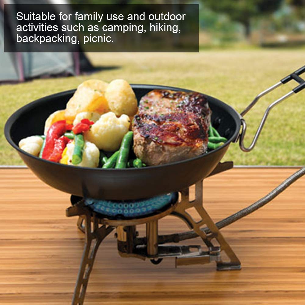 Ejoyous Poêle à Frire de Camping, Pliable, Anti-adhésive, avec poignée Pliable, pour l'intérieur et l'extérieur, la Cuisson, Le Barbecue, Le rôti, Le Pique-Nique, 24 cm