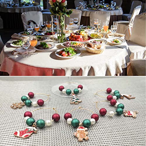 Christmas Wine Charms for Stem Glass Champagne Identifier Wine Glass Markers Tasting Party Decorations Drink Labels Thanksgiving - Thumbnail 2