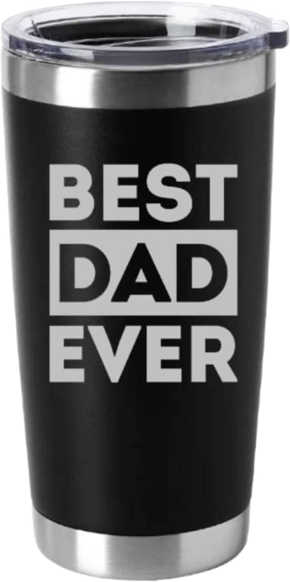 Tipit Drinkware BEST DAD EVER 20oz ENGRAVED STAINLESS STEEL TUMBLER - Birthday Gifts For Worlds Best Dad - Best Dad Ever Gifts - Fathers Day Gift - Gifts for Dad from Daughter - Dad Christmas Gifts