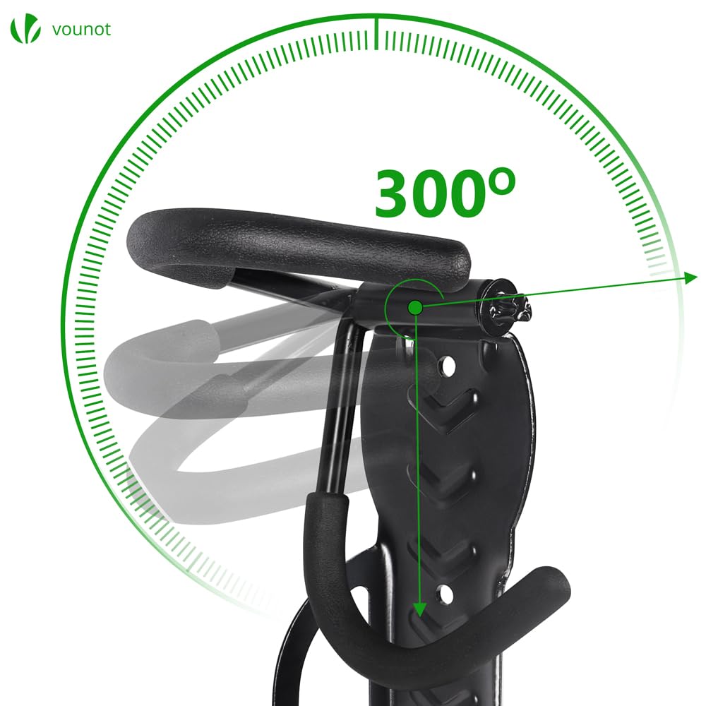 VOUNOT® Lot de 4 Support de Vélo Mural Crochet de Mur pour Cintre de Vélo Idéal pour Garage Maison Décoration Support Mural de Rangement Robuste en Forme L Noir