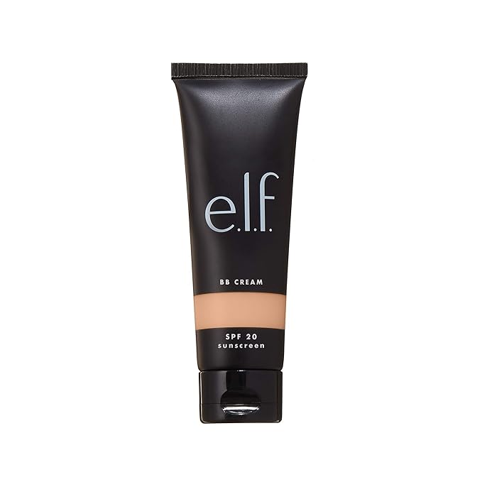 e.l.f., BB Cream SPF 20, Weightless, Hydrating, Nourishing , Primes, Protects, Moisturizes, Provides Even Coverage, Buff, SPF 20, Infused with Vitamin E, Jojoba, Aloe and Cucumber, 0.96 Fl Oz