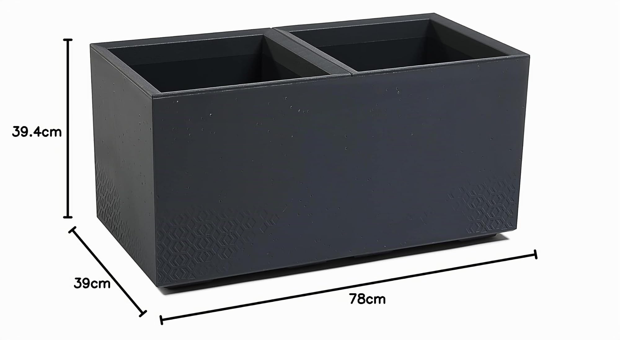 Ondis24 Vaso per fiori, vaso da fiori Caro in aspetto cemento, vaso da fiori XXL su ruote in plastica 100% riciclata grande per esterni (Antracite, 80 cm)