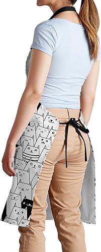 Miniatura 3 de oFloral Delantal para cocina casera 010, cute cats